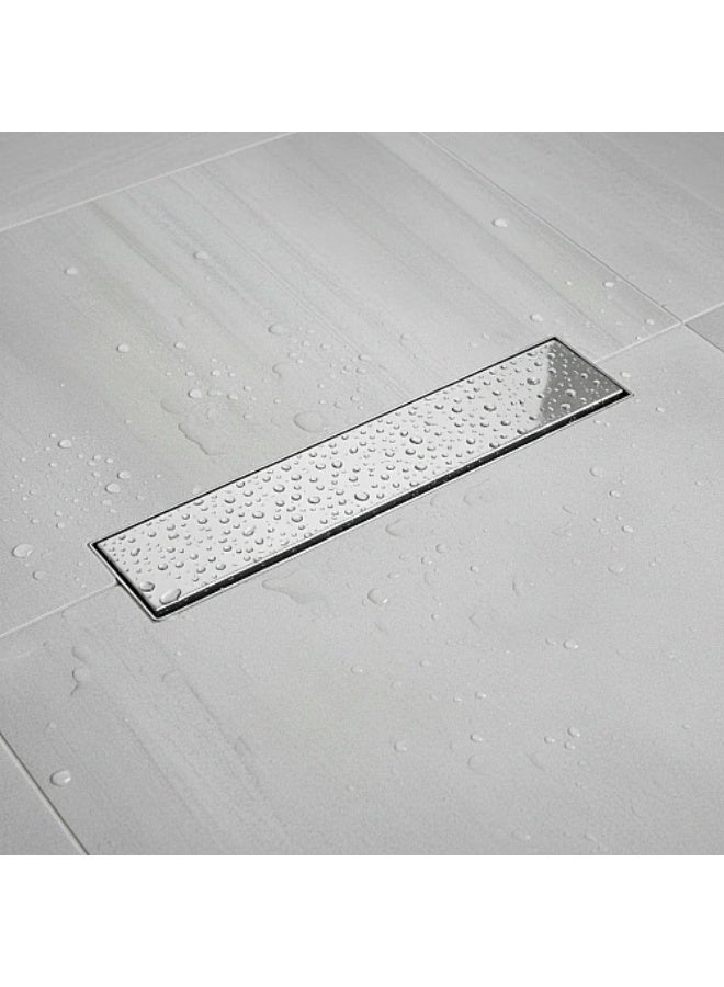 Rectangular Tile Insert Drain – 30 cm – 304 Stainless Steel – Chrome - Image 1